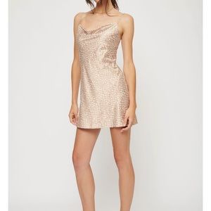 Dynamite Dani Cowl Neck Satin Slip Dress